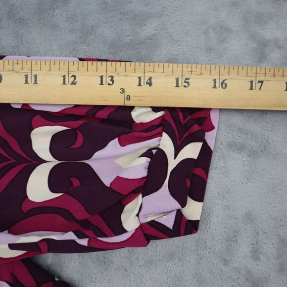 Bisou Bisou Dress Womens 4 Purple Michele Bohbot Short Sleeve Vneck Wrap Style - Picture 4 of 16